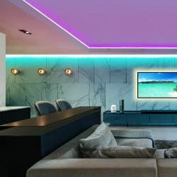 Banda LED RGBW, 10 metri, 600 led-uri, 16 culori, interconectabila, control WI-FI