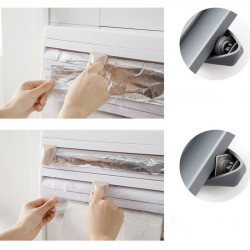 Dispenser triplu pentru bucatarie - aluminiu, folie stretch, hartie