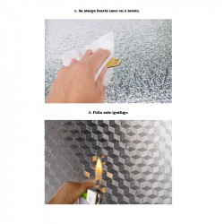 Set 2 x Folie de aluminiu autoadeziva pentru bucatarie 60x300 cm