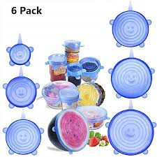Set 6 capace din silicon extensibile, Albastre