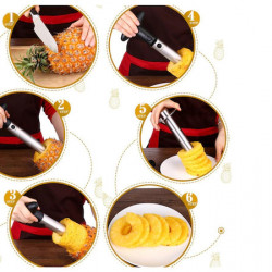 Curatator ananas, feliator ananas, otel inoxidabil, maner detasabil