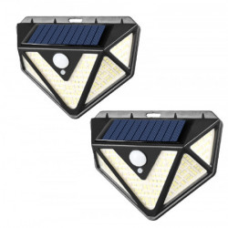 Set 2 lampi solare PREMIUM 166 LED, senzor de miscare