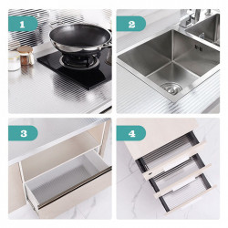 Set 2 x Folie de aluminiu autoadeziva pentru bucatarie 60x300 cm