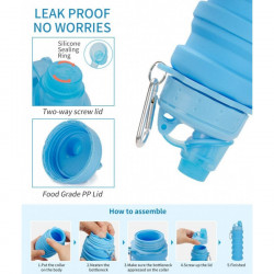 Sticla de apa pliabila, Non BPA, 550 ml
