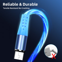 Cablu USB LED cu mufa magnetica