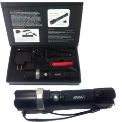 Lanterna SWAT led acumulator 4800 mAh rezistenta socuri si apa