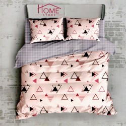 Lenjerie pat dublu, 4 piese, bumbac satinat, Triangle