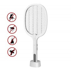 Paleta cu Descarcare Electrica Anti-Insecte, Tantari, Muste, Molii cu acumulator si dock de incarcare