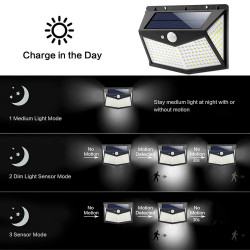 Set 4 Lampi solare 212 LED, senzor de miscare si 3 moduri de functionare