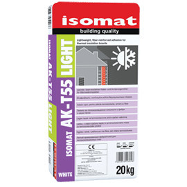 Isomat AK-T55 LIGHT - adeziv usor, fibros, imbogatit cu rasini, pentru placi termoizolante, 20 kg, alb