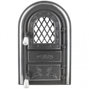 Usa Soba cu Geam Cerbi si Ornamente Argintii 345 x 555 mm