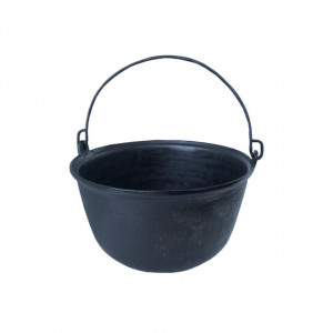 Ceaun din fonta cu fund rotund, 8 litri