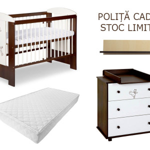 Mobilier Camera copii Si Bebelusi KLUPS SAFARI GIRAFFE Wenge 2 + Polita CADOU (Stoc LIMITAT)