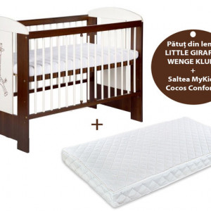 Patut KLUPS Little Giraffe Wenge + Saltea 10 MyKids Confort II