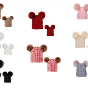 Set caciuli mama copil (Culoare: Roz)