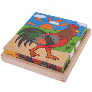 Puzzle cubic - Animalute de la ferma
