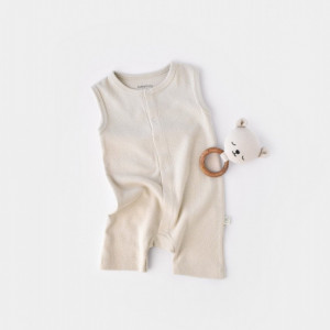 Salopeta fara maneci si panataloni scurti - 100% bumbac organic - Stone, Baby Cosy (Marime: 12-18 Luni)