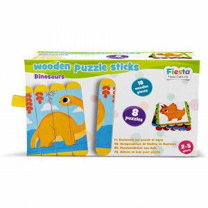 Set puzzle-uri din betisoare lemn - Dinozauri Fiesta Crafts FCT-2933
