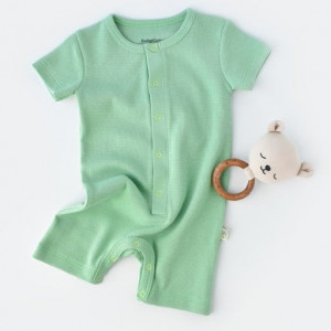 Salopeta cu panataloni scurti - 100% bumbac organic - Mint, Baby Cosy (Marime: 12-18 Luni)