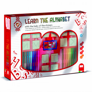 Set educativ cu stampile Alfabet 46 piese, 26 stampile, tus, 18 carioci Multiprint MP1941