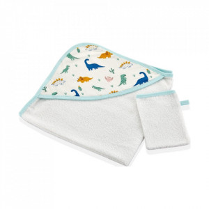 Set prosop si manusa de baie 72x72 cm BabyJem (Model: Dino)