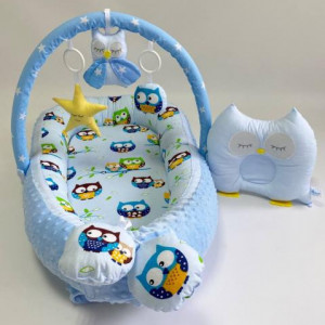 Babynest Plush MyKids 0115 Owls Blue