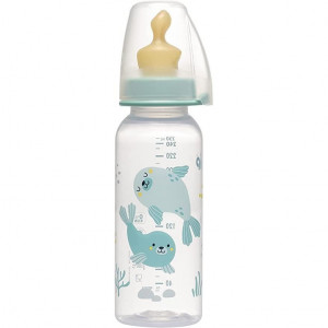 Biberon Family PP cu tetina anti-colici din latex natural, 250 ml, de la 6 luni, debit mediu (M), nip 35007