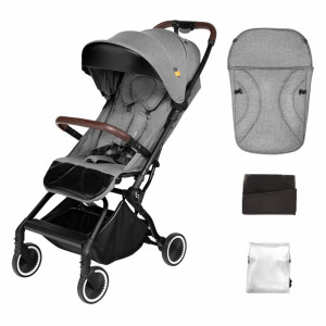 Carucior sport pliabil ultracompact pentru calatorii Espoo+, Evening Shadow, Gri inchis, Skiddou