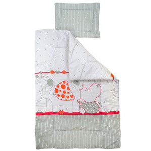Lenjerie MyKids My Zoo Rosu 4+1 Piese 120x60 cm