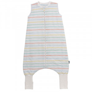 Sac de dormit cu picioruse si talpa antiderapanta Rainbow Stripes 130 cm + manseta 1.0 Tog