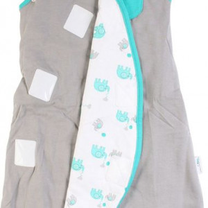 Sac de dormit multifunctional Grey Turquoise Elephant Travel 18-36 luni 2.5 Tog
