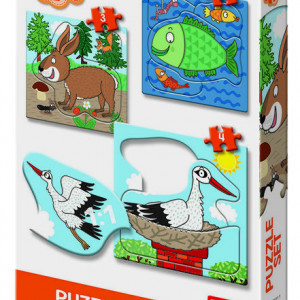 Baby Puzzle - Unde locuiesc animalele? (3,4 si 5 piese)