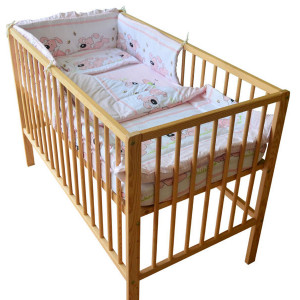 Lenjerie MyKids Catelus Roz 4 Piese 140x70