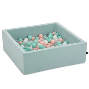 Piscina uscata cu bile MamaToyz, 90x90x30cm, 250 bile multicolore