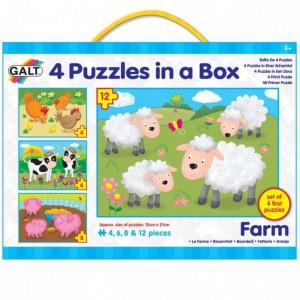 Set 4 puzzle-uri Animale de la ferma (4, 6, 8, 12 piese)