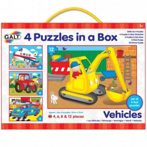 Set 4 puzzle-uri Vehicule (4, 6, 8, 12 piese)