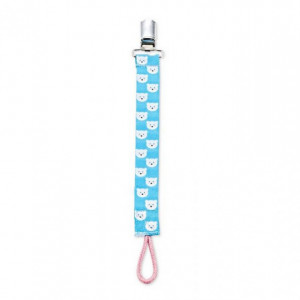 Lantisor pentru suzeta din material textil Bear Blue (Culoare: Bleu)