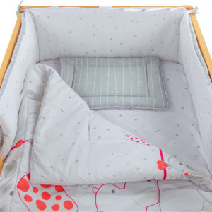 Lenjerie MyKids My Zoo Rosu 4 Piese 120x60