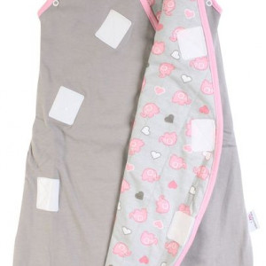 Sac de dormit multifunctional Grey Pink Elephant Travel 6-18 luni 2.5 Tog