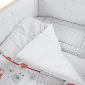 Lenjerie MyKids My Zoo Rosu 4 Piese 120x60