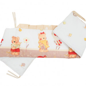Lenjerie MyKids Teddy Gradina Maro 4 Piese 120x60