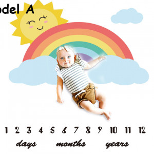Paturica Milestone plusata pentru fotografii memorabile Curcubeu Model A