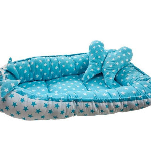 Baby Nest 2 Piese MyKids Stars Turquoise