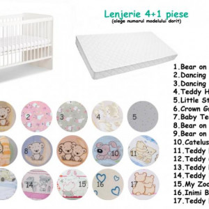 Pachet 3 in 1 Karolina II alb 120x60