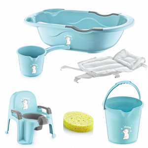 Set de baie cu 6 piese BabyJem Bebe Lux (Culoare: Bleu)
