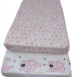 Cearcaf Imprimat cu Elastic Roz 120X60
