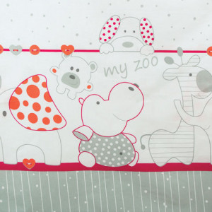 Lenjerie MyKids My Zoo Rosu 4 Piese 120x60