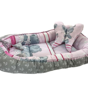 Baby Nest 2 Piese MyKids Teddy Hug Roz