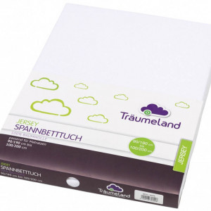 Cearsaf cu elastic Traeumeland Jersey White 90 x 200 cm
