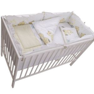 Lenjerie MyKids Teddy Play Bej 4+1 Piese M1 120x60